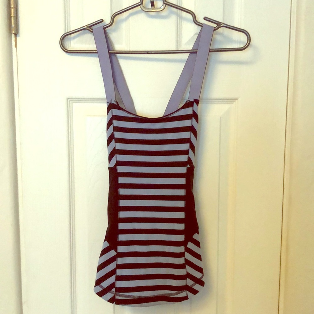 Lululemon striped cross-back top